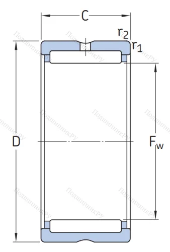 Игольчатый подшипник RNA 4906 от производителя  SKF