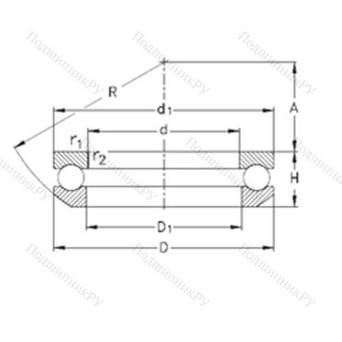 Подшипник шариковый упорный 53412- MP