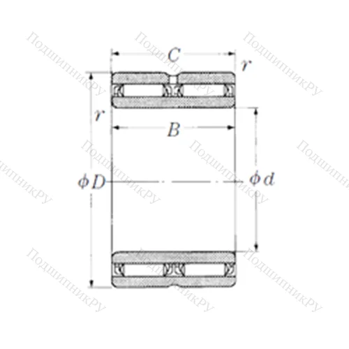 Подшипник игольчатый радиальный NAFW 507840