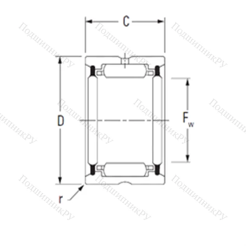 Подшипник игольчатый радиальный HJ-445628,2RS