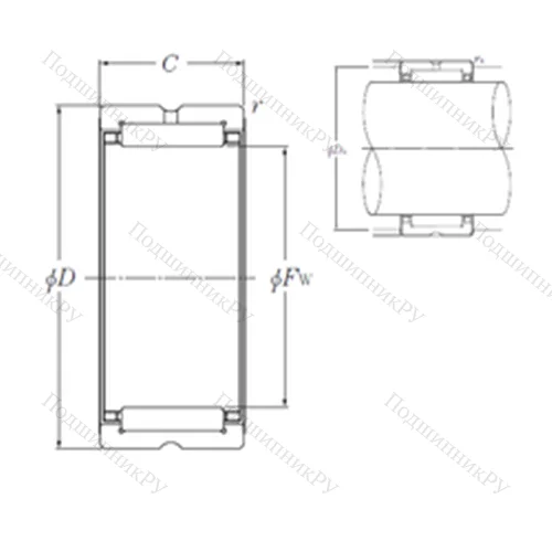 Подшипник игольчатый радиальный MR 405228