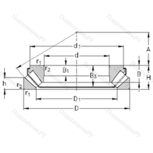 Подшипник роликовый упорно-радиальный 29412-EJ