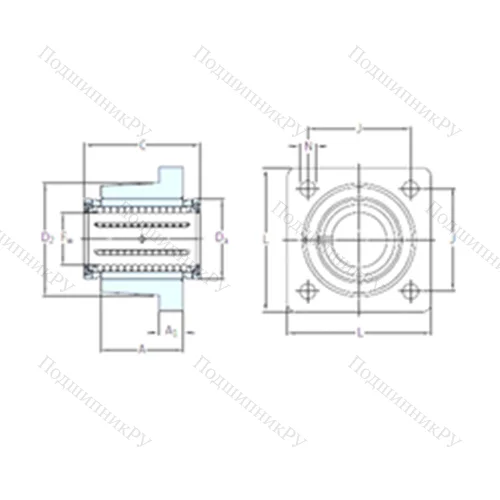 Подшипник шариковый линейный LVCR 20-2LS от производителя  SKF