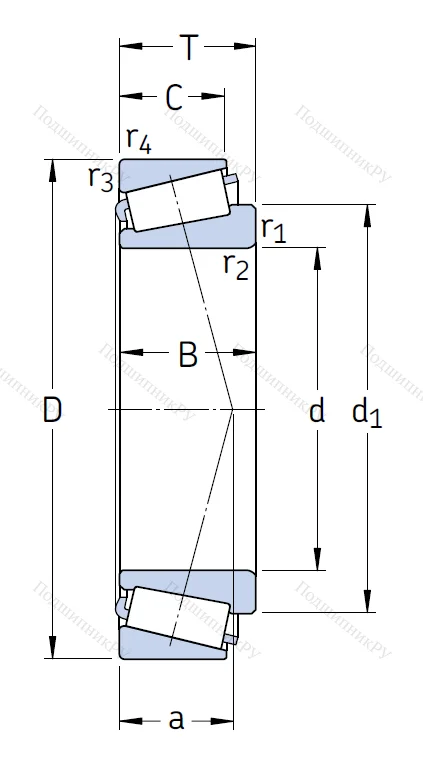 Конический роликовый подшипник 30318 J 2