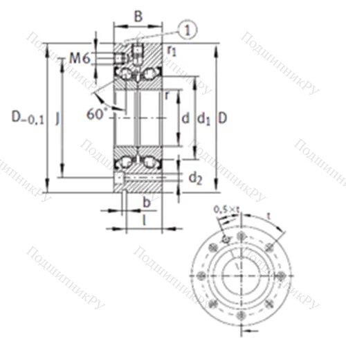 Подшипник шариковый упорно-радиальный ZKLF 70155-2Z