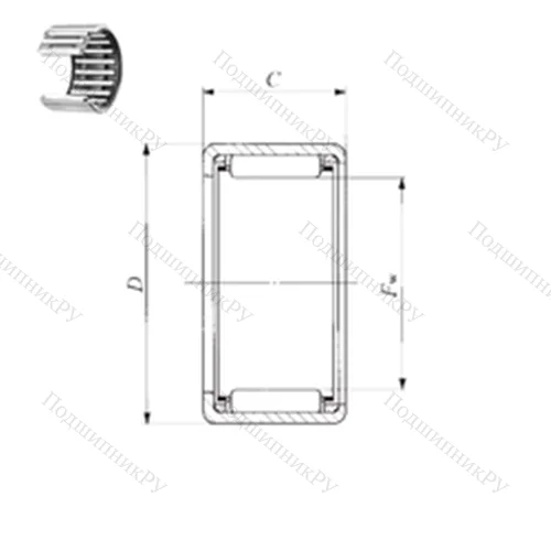 Подшипник игольчатый радиальный BHA 1612 Z