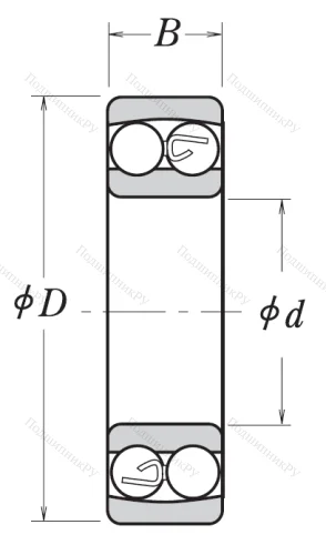 Двухрядный шариковый подшипник 2311 от производителя  NSK
