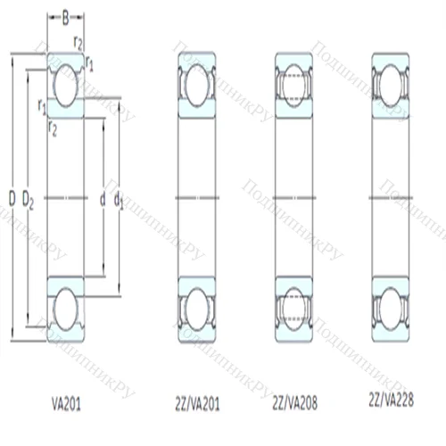 Подшипник шариковый радиальный 6305/VA 201