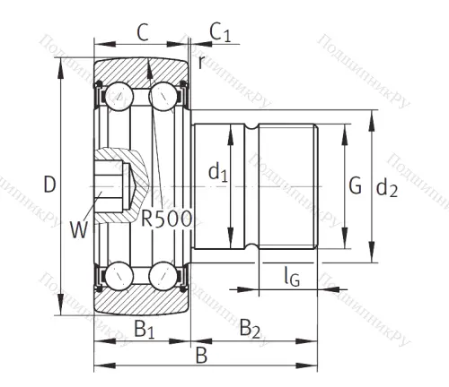 Подшипник KR 5207 2RS от производителя  INA