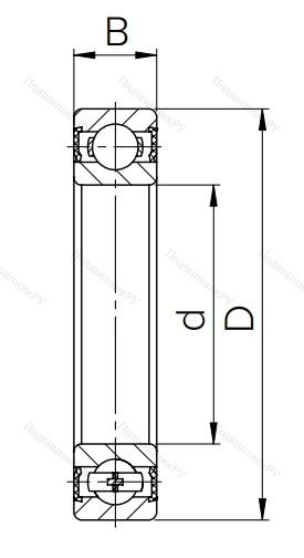 Шариковый однорядный подшипник 180310 (6310 2RS)