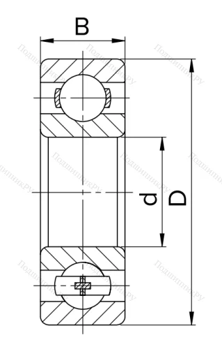 Миниатюрный шариковый подшипник 6-1000084 в Москве