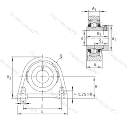 Подшипниковый узел шариковый радиальный TSHE 50-N от производителя  INA