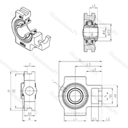 Подшипниковый узел шариковый радиальный UKT 209H