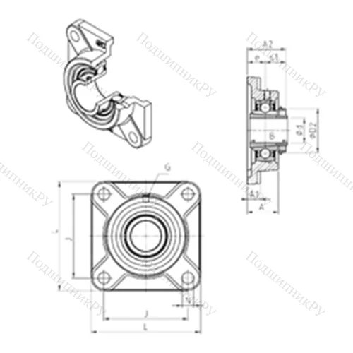 Подшипниковый узел шариковый радиальный UKF 218H