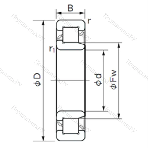 Подшипник роликовый радиальный NJ 220 E