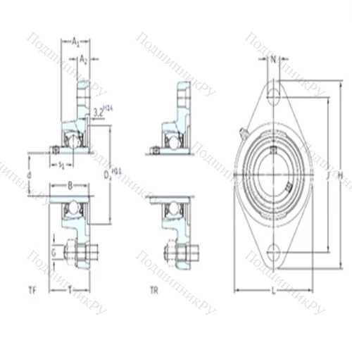 Подшипниковый узел шариковый радиальный FYTB 45 FM