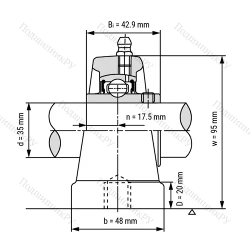 Подшипниковый узел UCPA 207 - Вал: 35 мм от производителя  LPZ