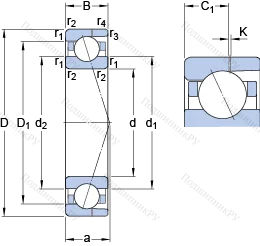 Подшипник 7008 ACD/P 4AH