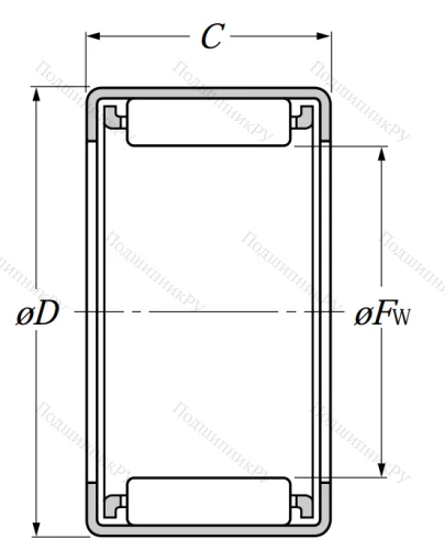 Игольчатый подшипник HK 2016 от производителя  NTN