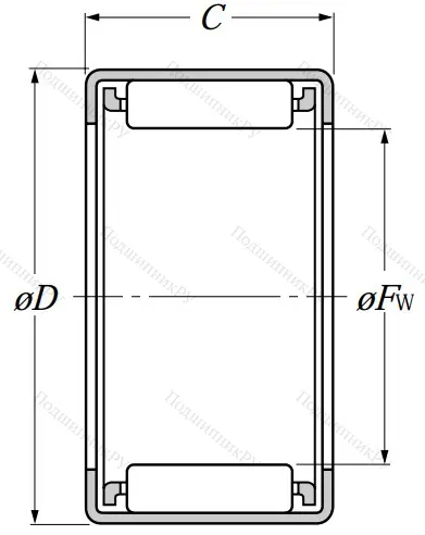 Игольчатый подшипник HK 1516 от производителя  NTN