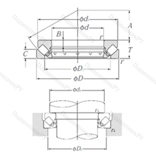 Подшипник роликовый упорно-радиальный 29272