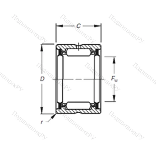 Подшипник игольчатый радиальный HJ-162416,2RS