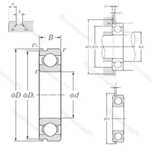 Подшипник шариковый радиальный 6807NR