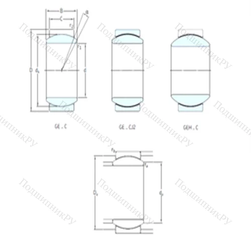 Подшипник скольжения сферический GEH 15C