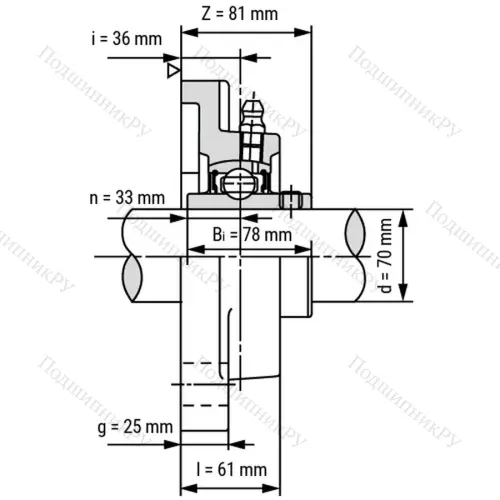 Подшипниковый узел UCF 314 - Вал: 70 мм от производителя  LPZ