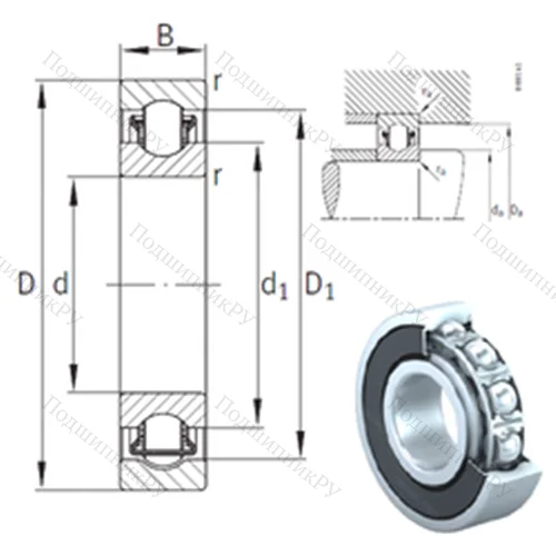 Подшипник с шариковыми роликами (ball roller) радиальный BXRE 000-2RSR