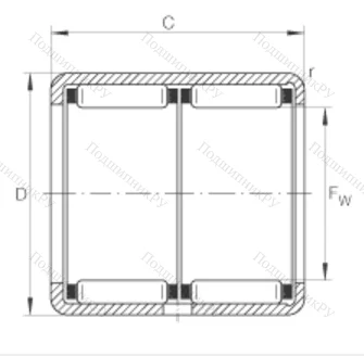 Игольчатый подшипник HK 1622 ZW от производителя  INA
