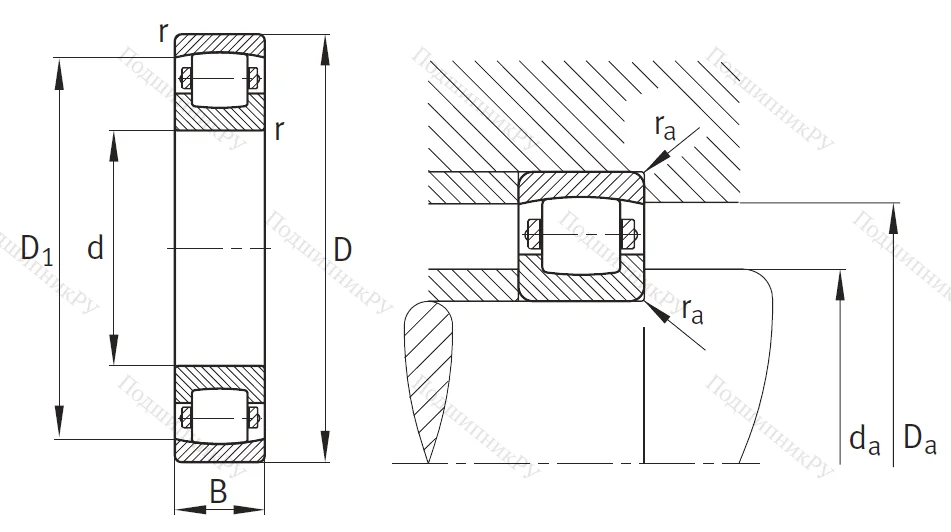 Сферический роликовый подшипник 20210 TVP