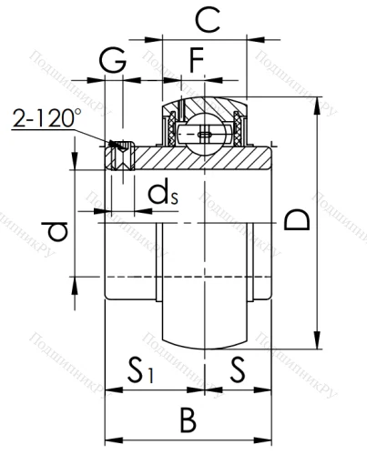Корпусный подшипник UC 214 (480214 ГОСТ) в Москве