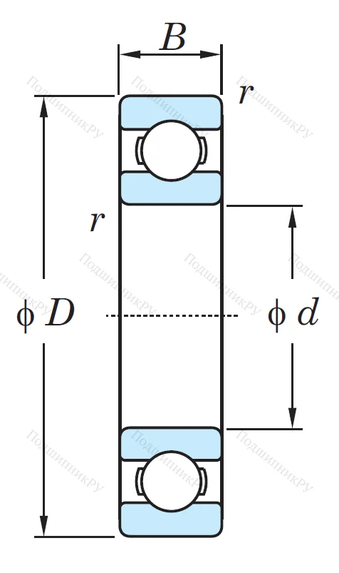 Однорядный шариковый подшипник 6004 CM