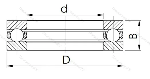 Упорный шариковый подшипник 8120 Н (51120)