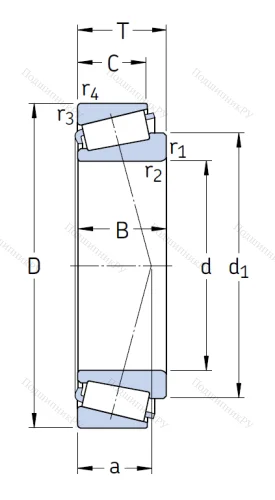 Конический роликовый подшипник 30217 J 2/Q от производителя  SKF
