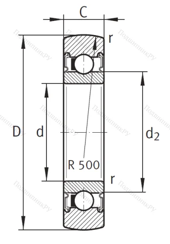 Подшипник LR 608 2RSR-HLW / HLC от производителя  INA