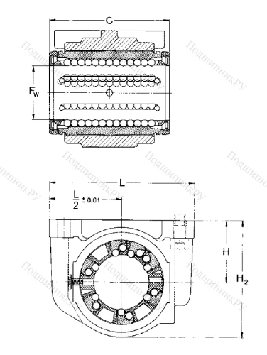 Подшипниковый узел для линейного перемещения LUCR 50-2LS в Москве