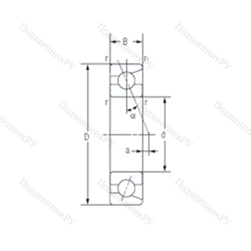 Подшипник шариковый радиально-упорный 7216AC