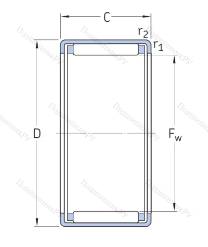 Игольчатый подшипник HK 1012 от производителя  SKF