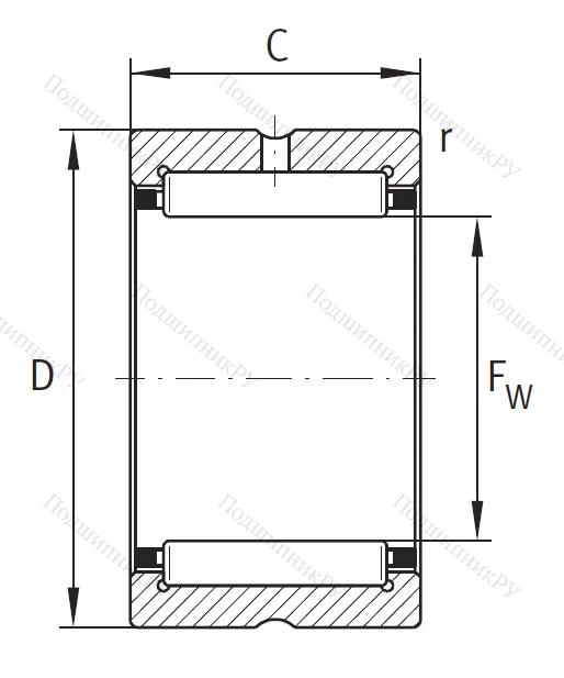 Игольчатый подшипник NK 14/16 XL