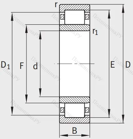 Роликовый цилиндрический подшипник NU 315 E XL TVP 2