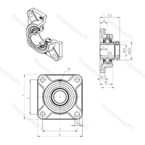 Подшипниковый узел шариковый радиальный EXF 203