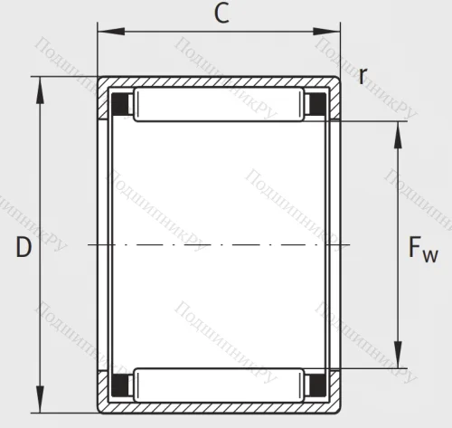 Игольчатый подшипник HK 4520 B от производителя  INA