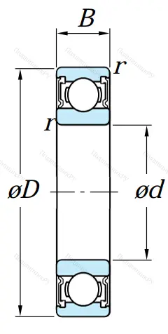 Однорядный шариковый подшипник 6319 2RS от производителя  KOYO