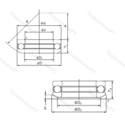 Подшипник шариковый упорный 53436U