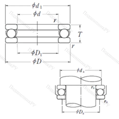 Подшипник шариковый упорный 51252X