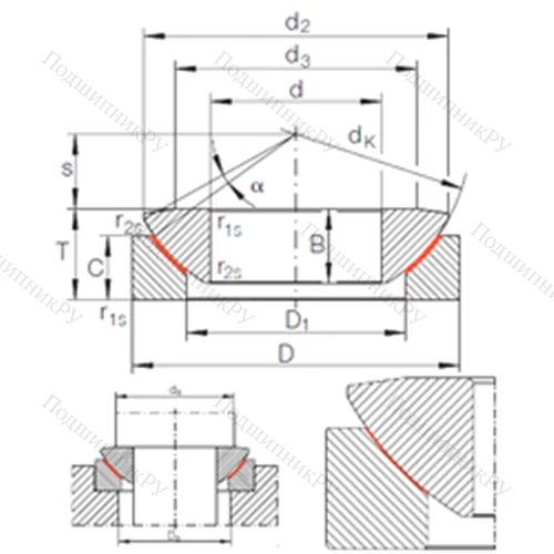 Подшипник скольжения сферический GE 35 AW
