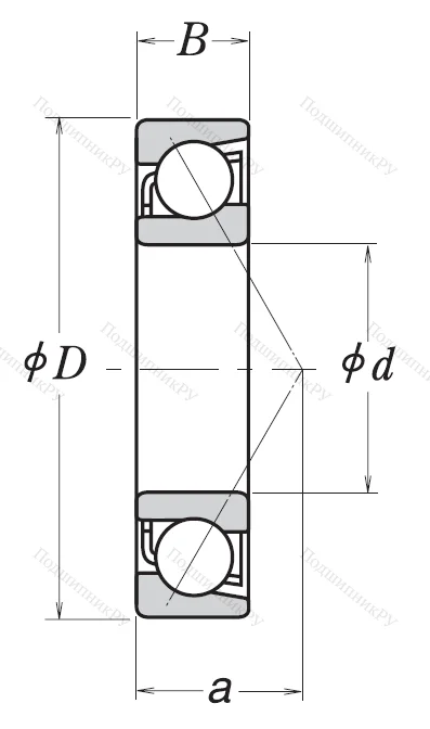 Однорядный шариковый подшипник 7205 BEAT 85