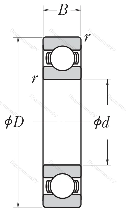 Однорядный шариковый подшипник 6232 CM